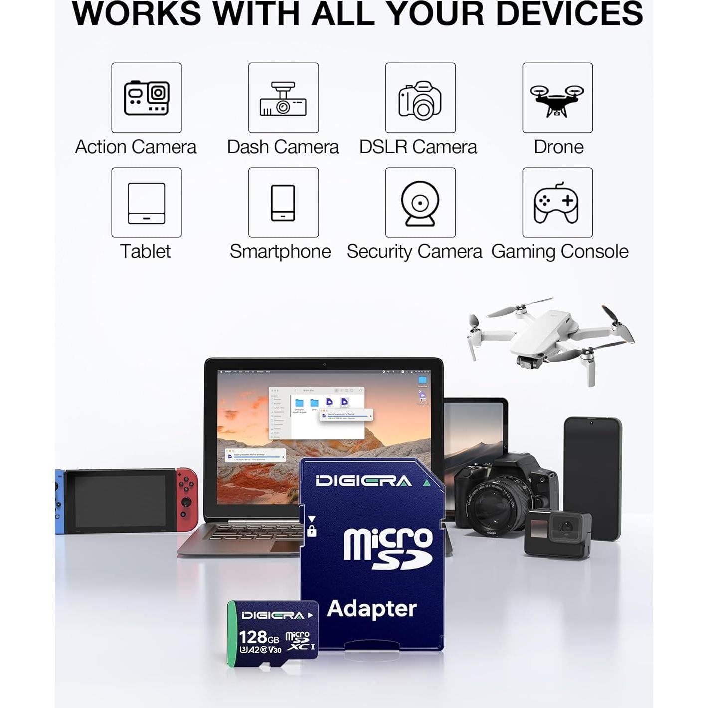 Tarjeta microSDXC 128GB DIGIERA CT100 UHS-I 100MB/s