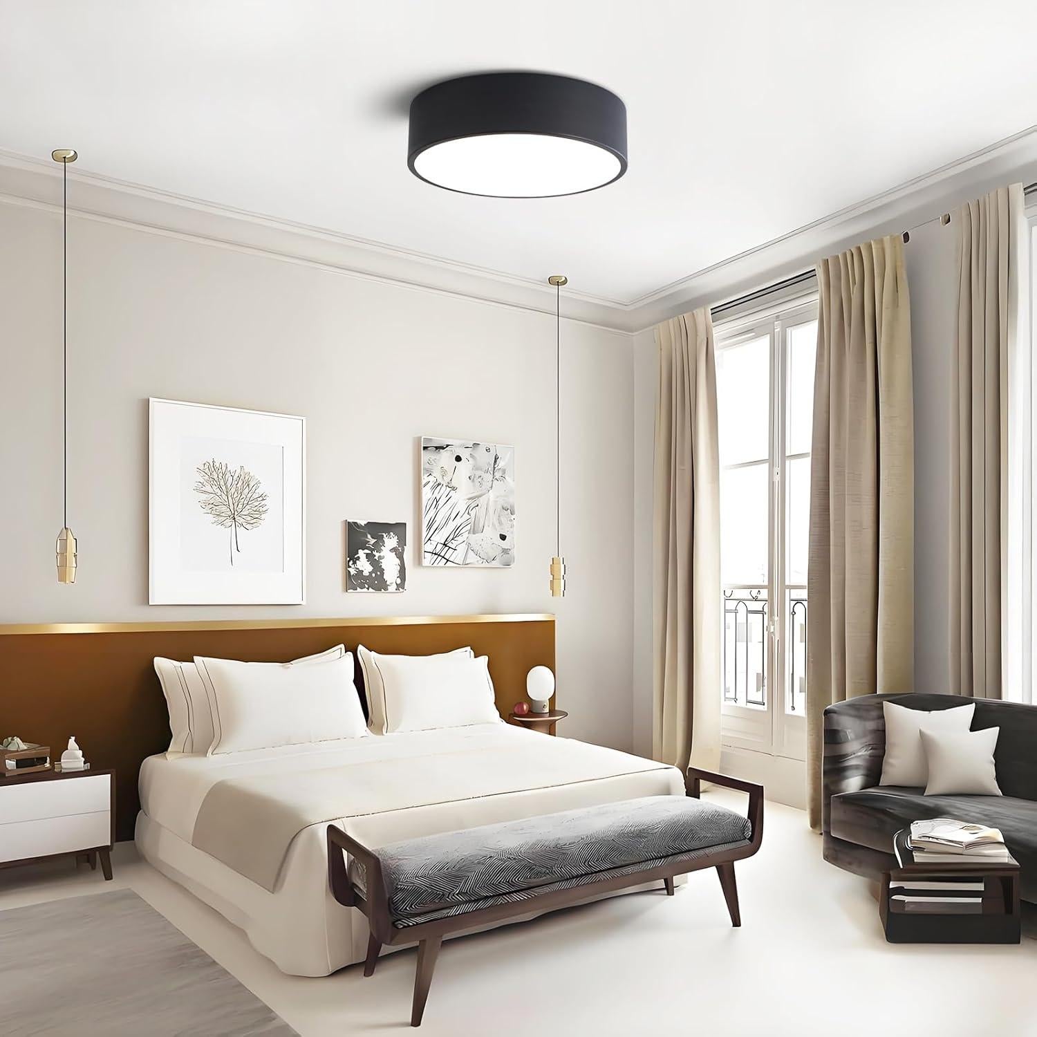 Luz de Techo LED Regulable TYNCEAOL 30cm 5CCT Negro Mate