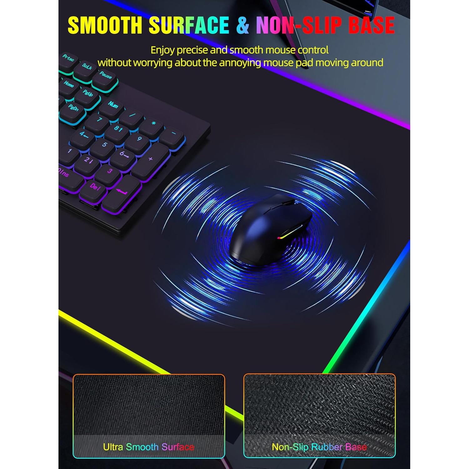 Alfombrilla de Carga Inalámbrica RGB TopMade HD77 80x40cm