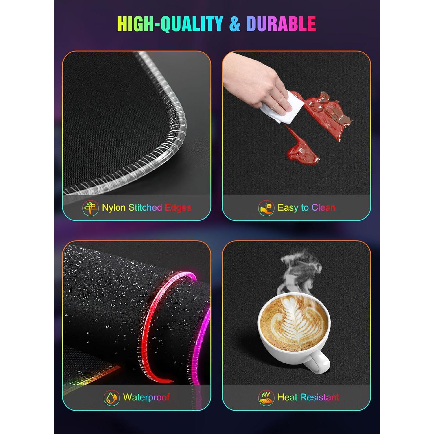 Alfombrilla de Carga Inalámbrica RGB TopMade HD77 80x40cm