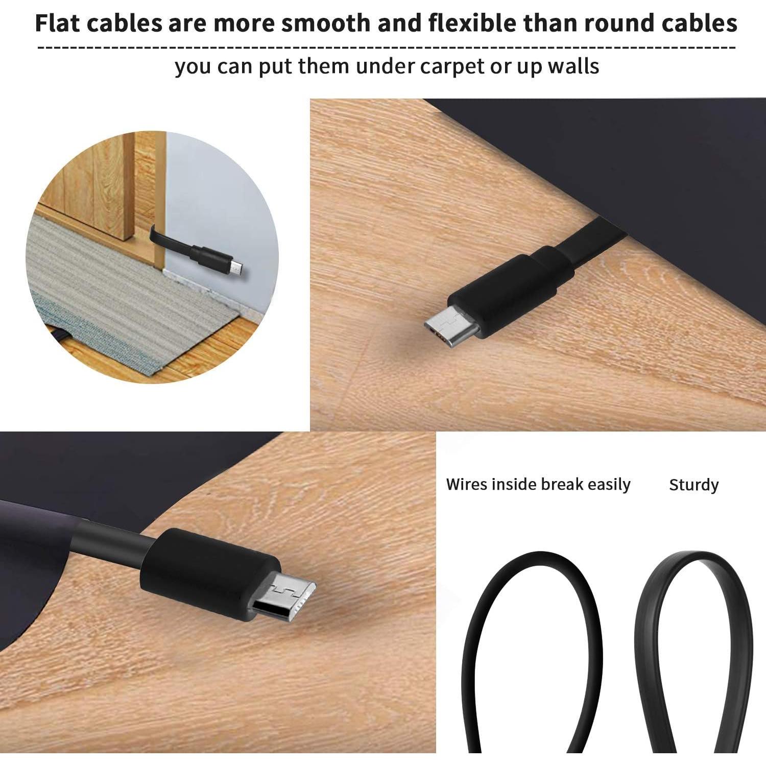Paquete de 2 Cables de Extensión Micro USB Uogw 4m para Cámaras