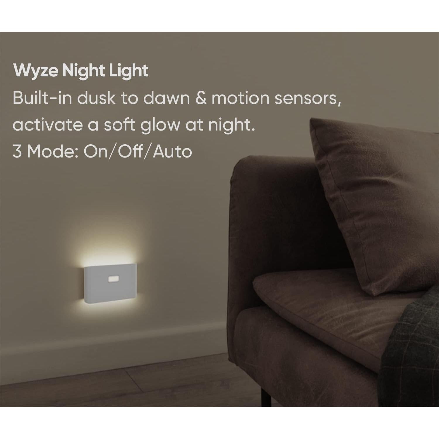 Luces Nocturnas LED Wyze Recargables con Sensor de Movimiento - Paquete de 3