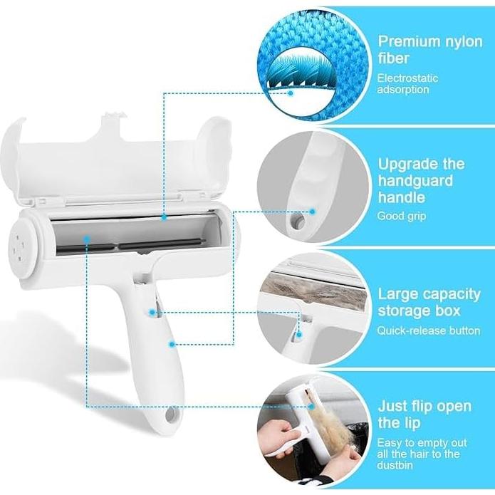 Removedor de Pelo de Mascota Genérico Azul - Rodillo Reutilizable