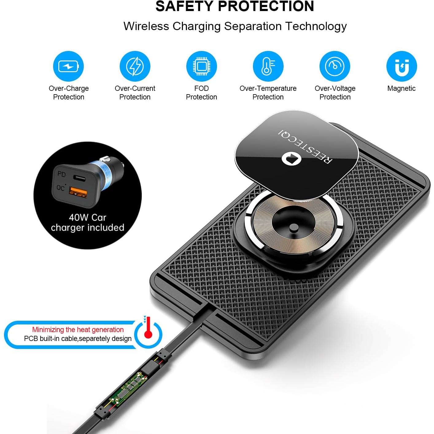 Base de Carga Inalámbrica Magnética REESTECQI 15W para iPhone