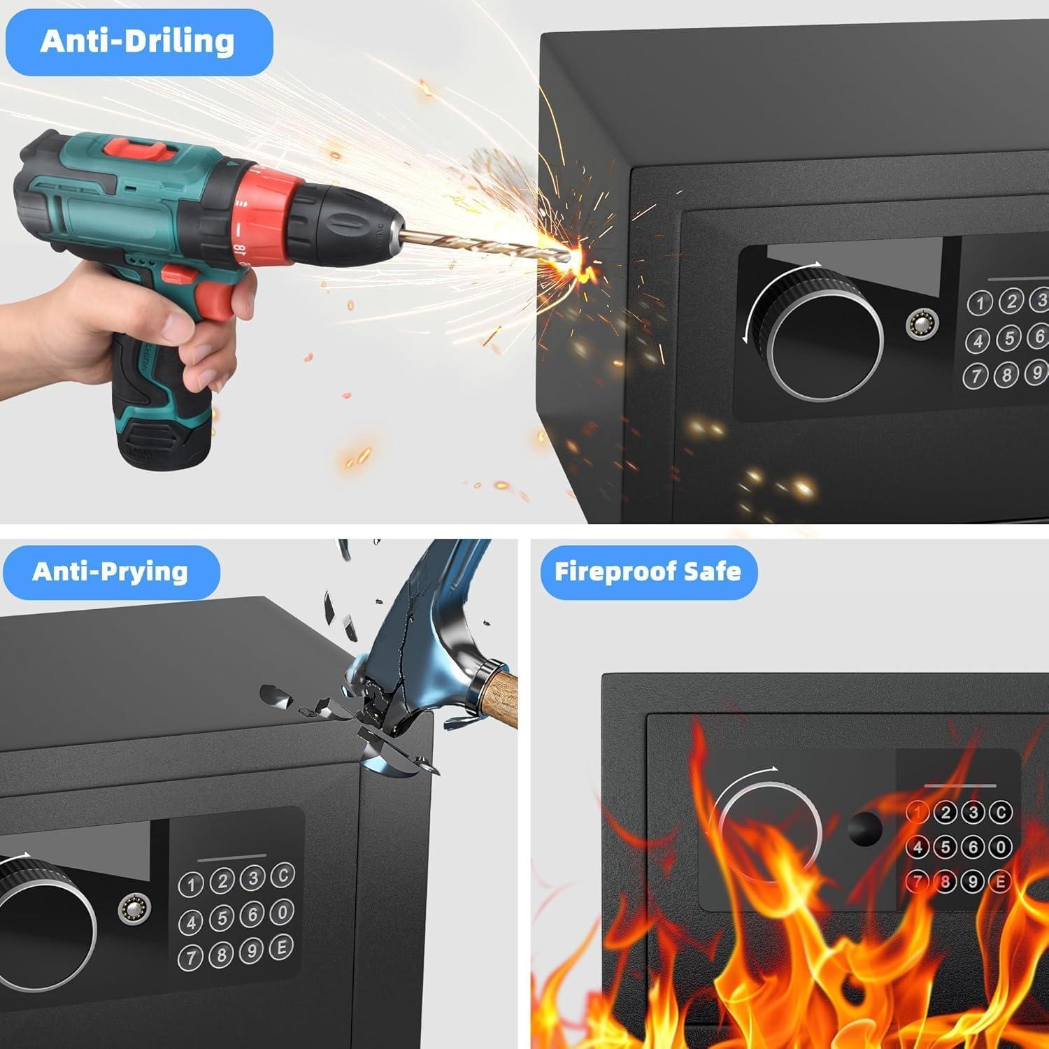 Caja Fuerte Electrónica CDC DIGI 4.6L Acero Negro 23x17x17cm