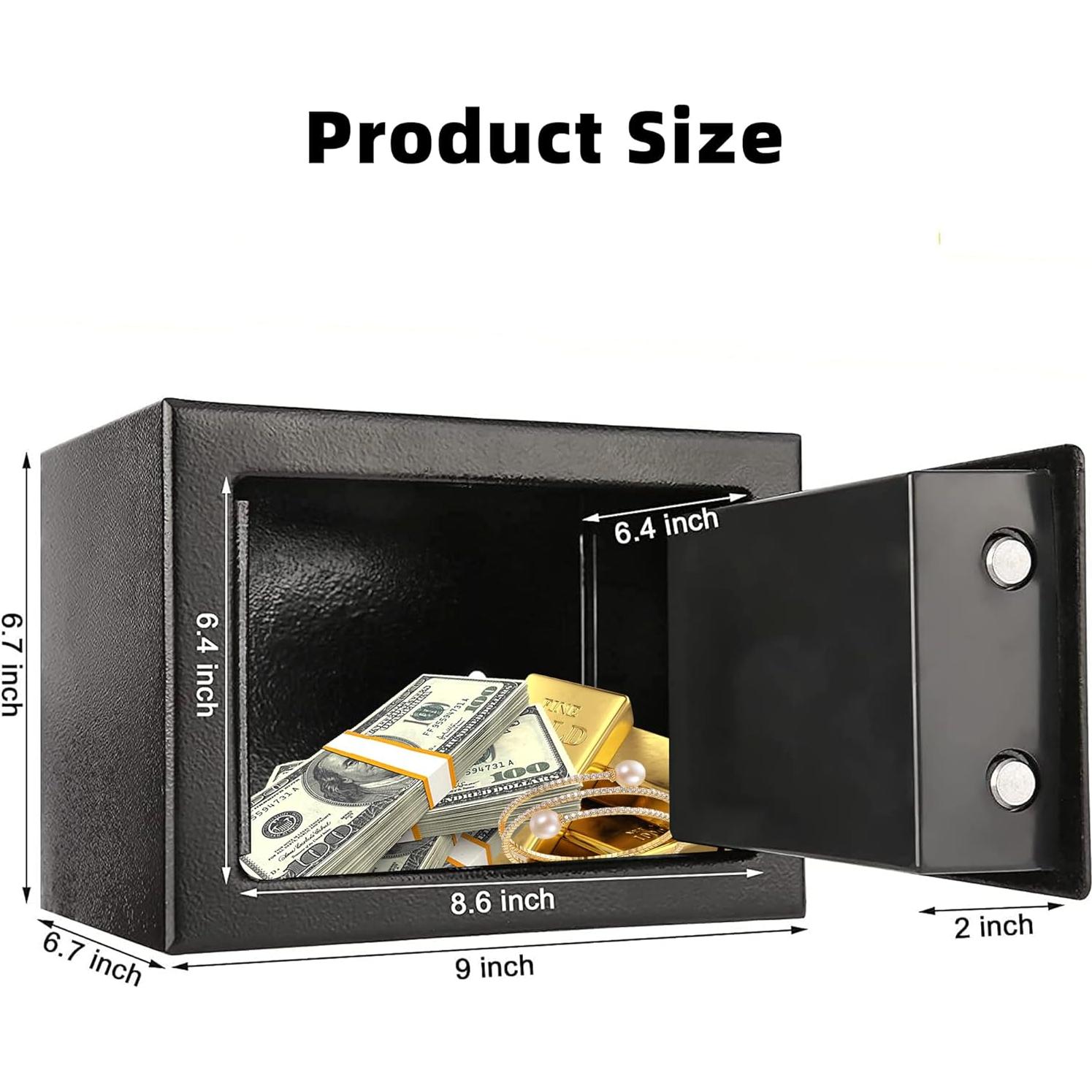 Caja Fuerte Electrónica CDC DIGI 4.6L Acero Negro 23x17x17cm