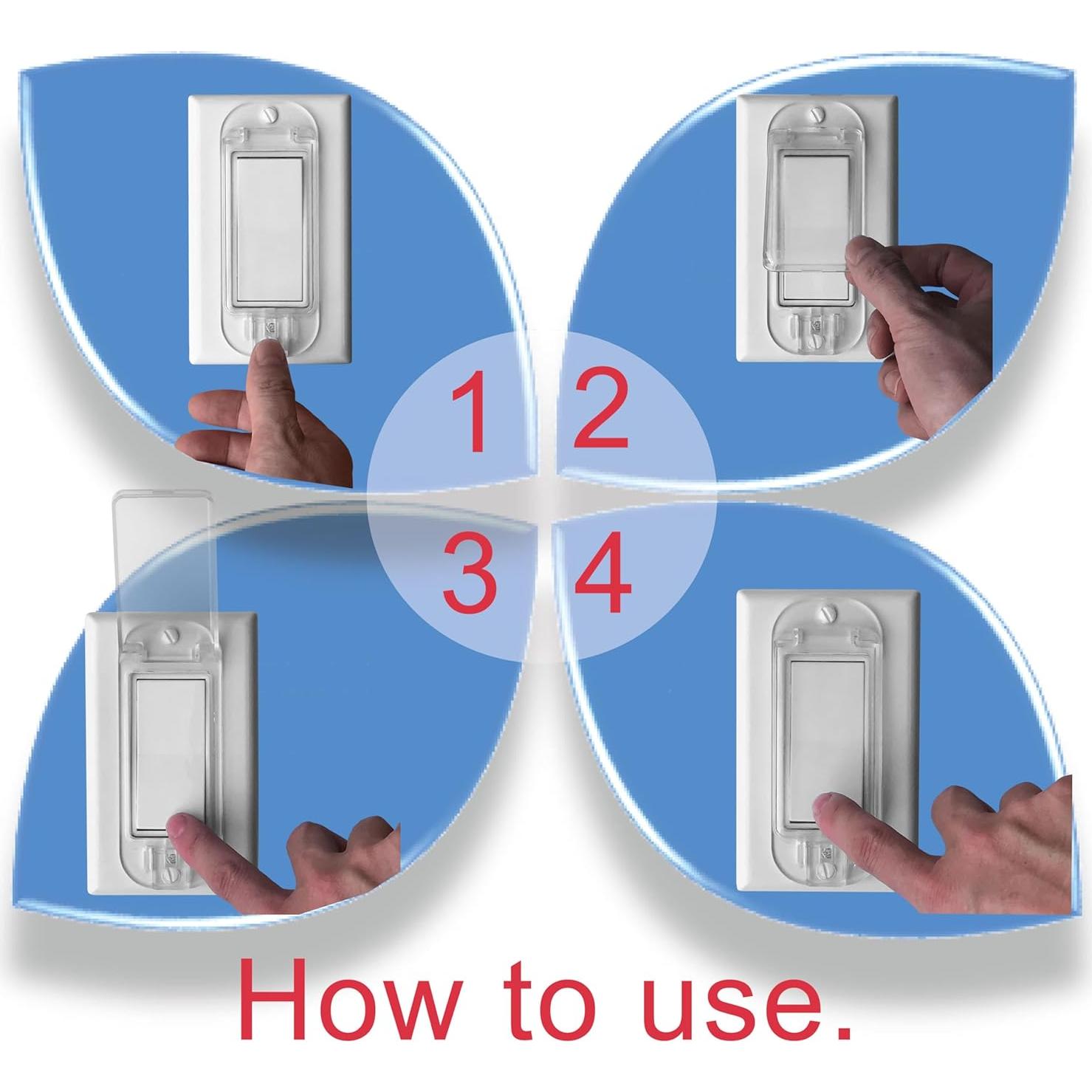 Guardián de Interruptor de Luz TERDEWE 4 Paquete Blanco