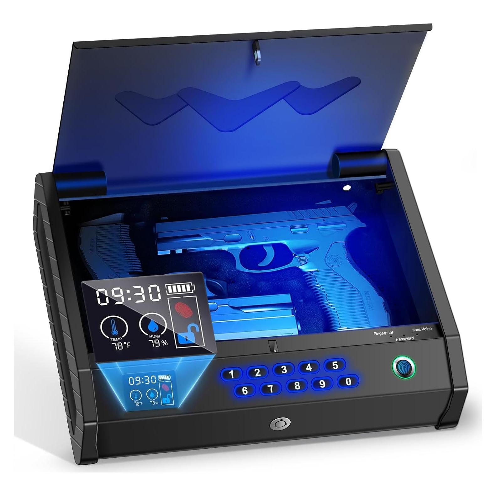 Caja Fuerte Biométrica MOLICAR para Armas con Pantalla LCD