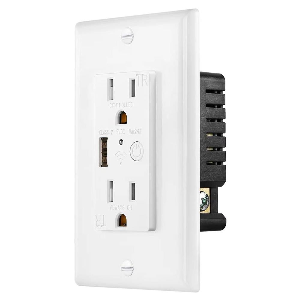 Enchufe de pared Zigbee con USB Prakriti Smart 4.58x4.19cm
