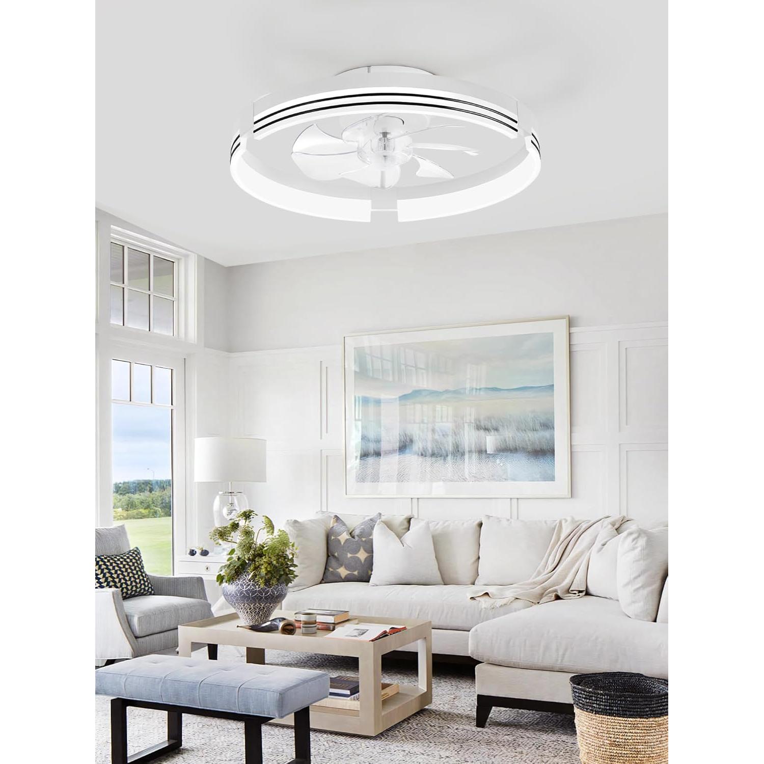 Ventilador de Techo ZMISHIBO 50.8 cm con Luz y Control Remoto