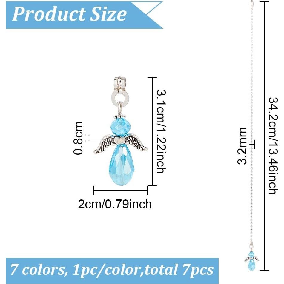 Extensores de Cadena de Tirar BENECREAT 7Pcs Cristal Ángel