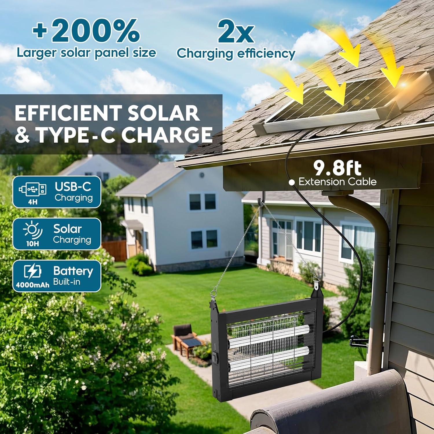 Zapper Solar para Insectos PhatroyYee 4500V Impermeable