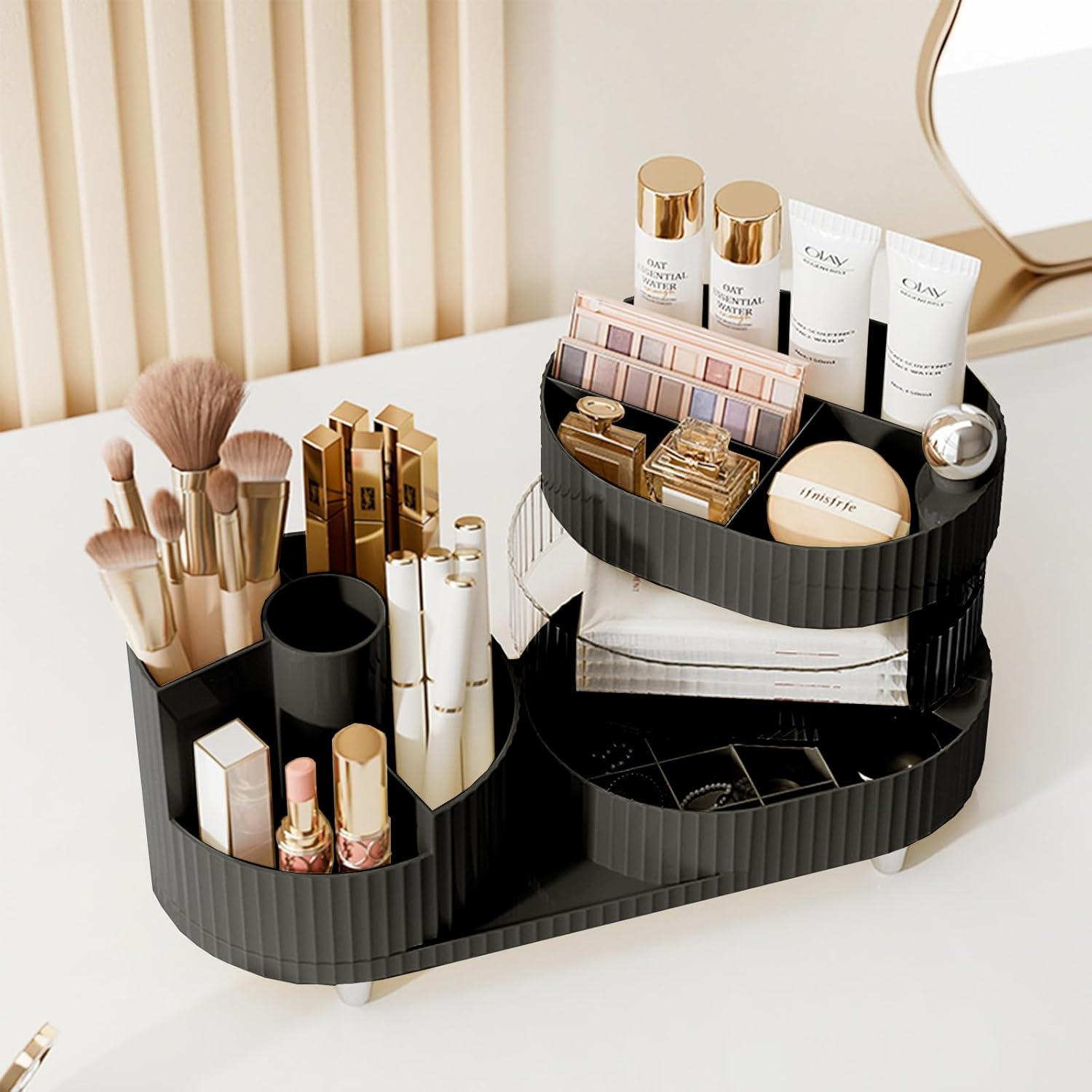 Organizador de Maquillaje Giratorio COMFYROOM 3 Capas Negro