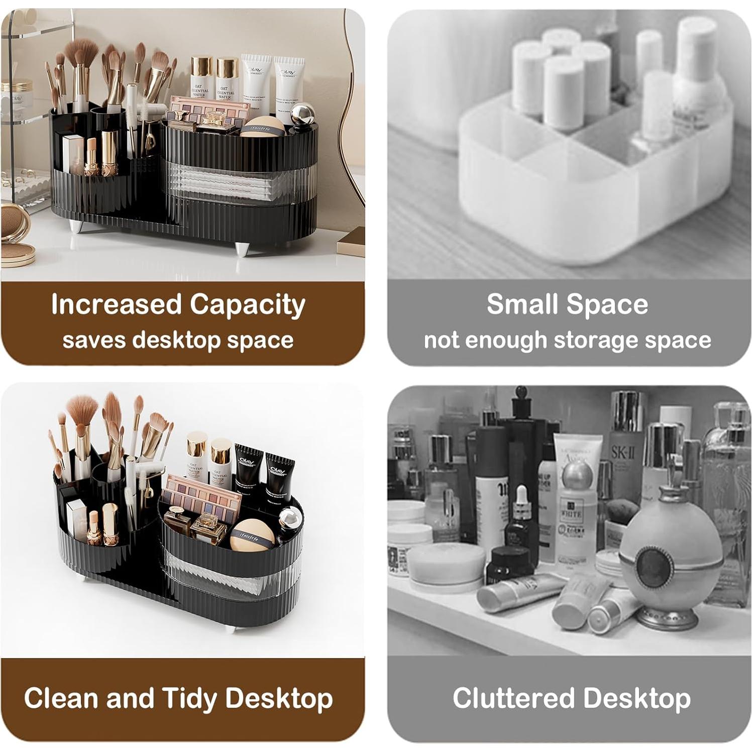 Organizador de Maquillaje Giratorio COMFYROOM 3 Capas Negro