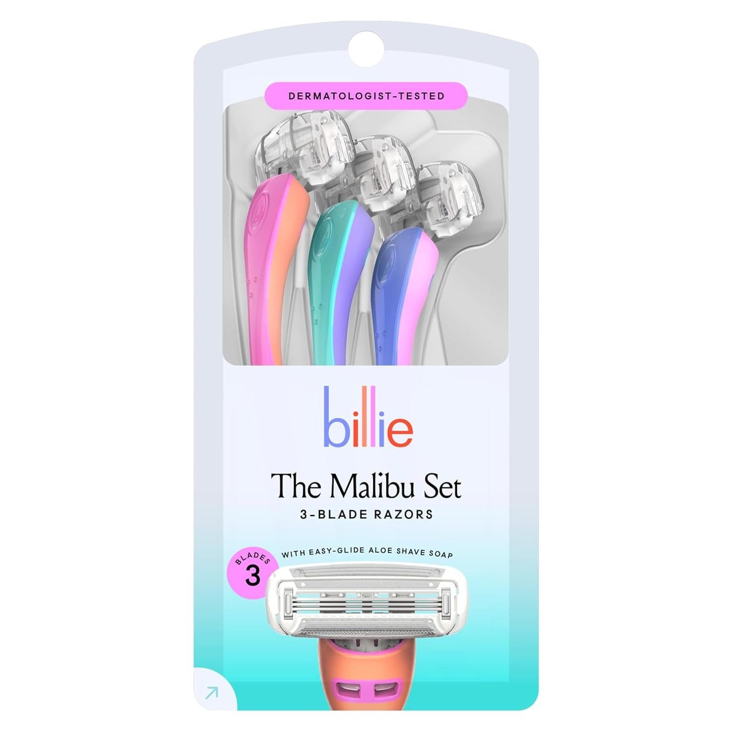 Maquinillas Desechables para Mujeres Billie Conjunto Malibu - 3 Hojas