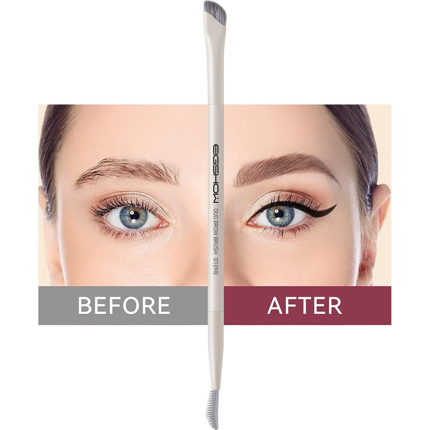 Pincel y Peine de Cejas Doble Punta EIGSHOW - Precisión Profesional