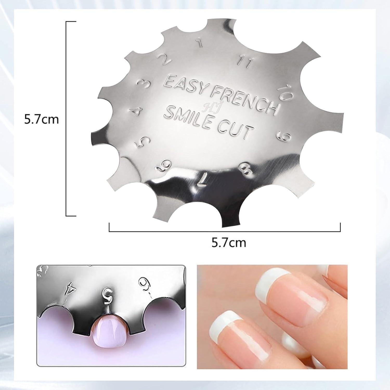 Cortador de Uñas Acrílico C-Shade Rosa y Blanco 9 Tamaños