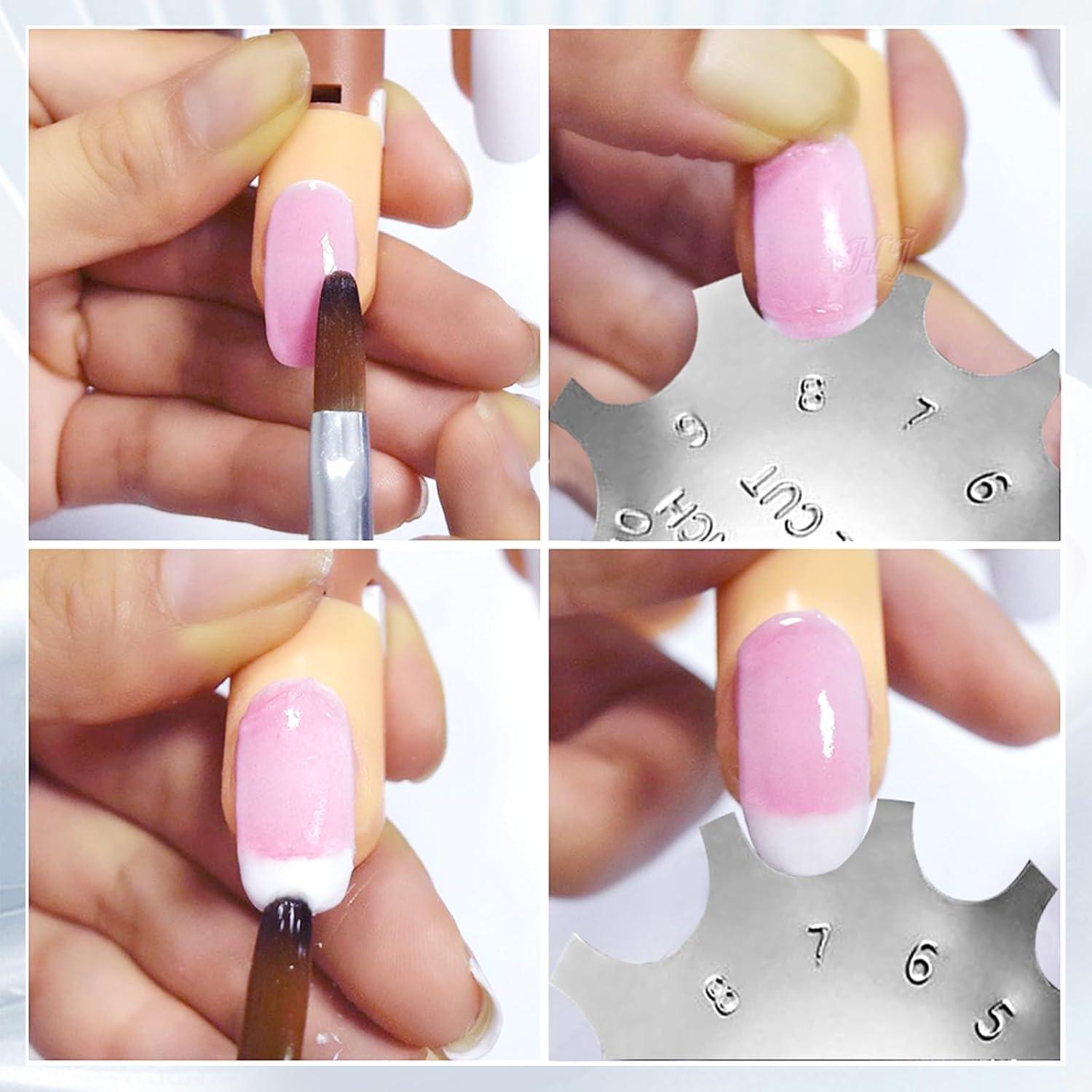 Cortador de Uñas Acrílico C-Shade Rosa y Blanco 9 Tamaños