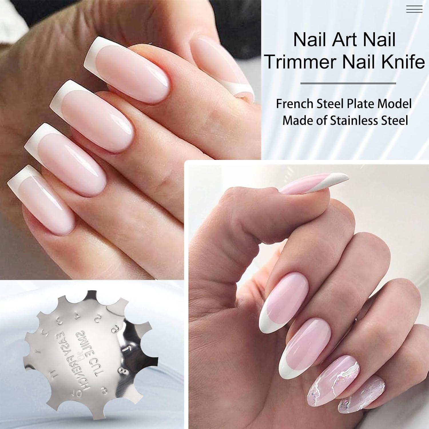 Cortador de Uñas Acrílico C-Shade Rosa y Blanco 9 Tamaños