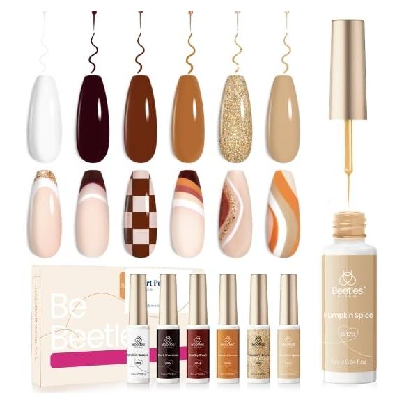 Set de Esmalte de Uñas en Gel Beetles - 6 Colores Artísticos