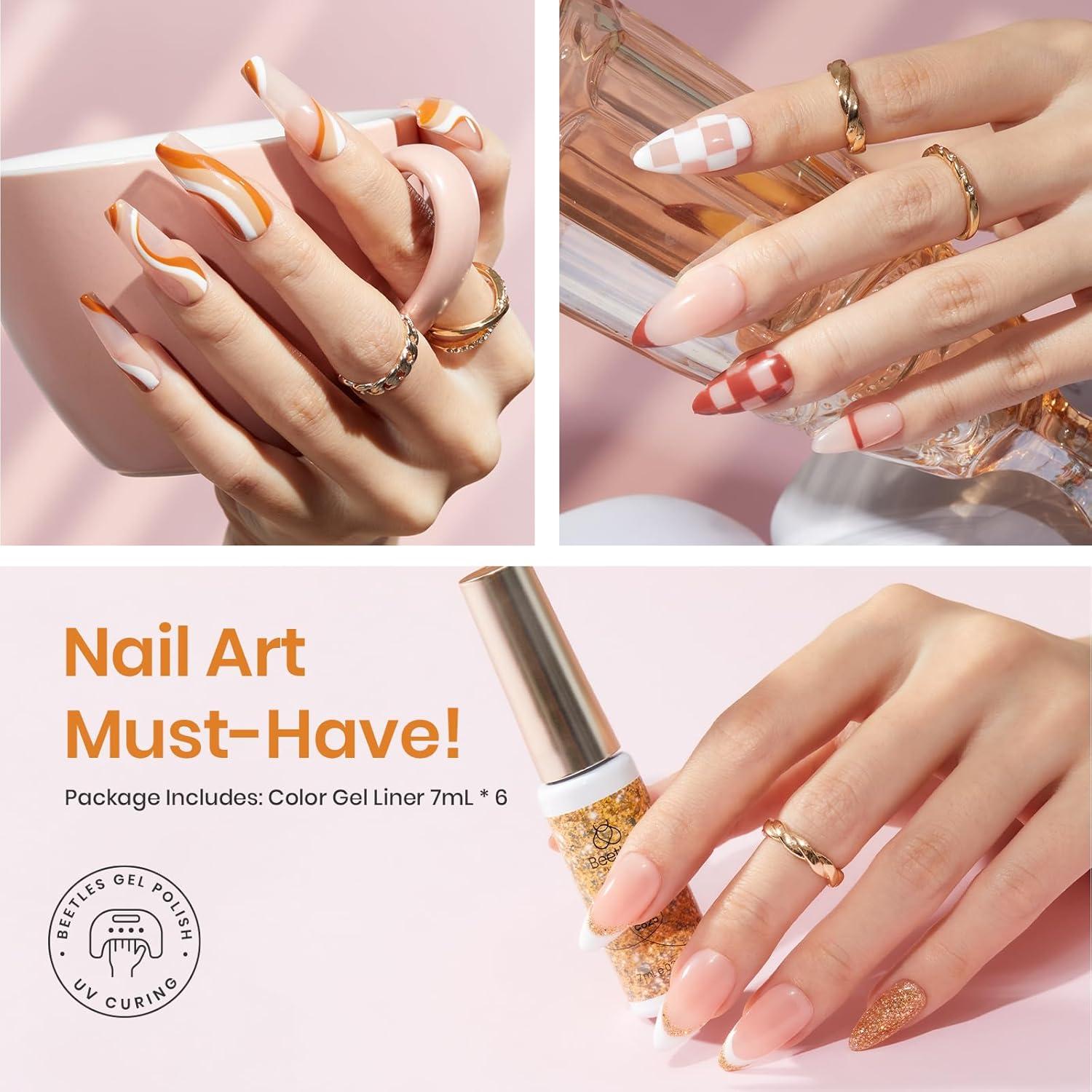 Set de Esmalte de Uñas en Gel Beetles - 6 Colores Artísticos