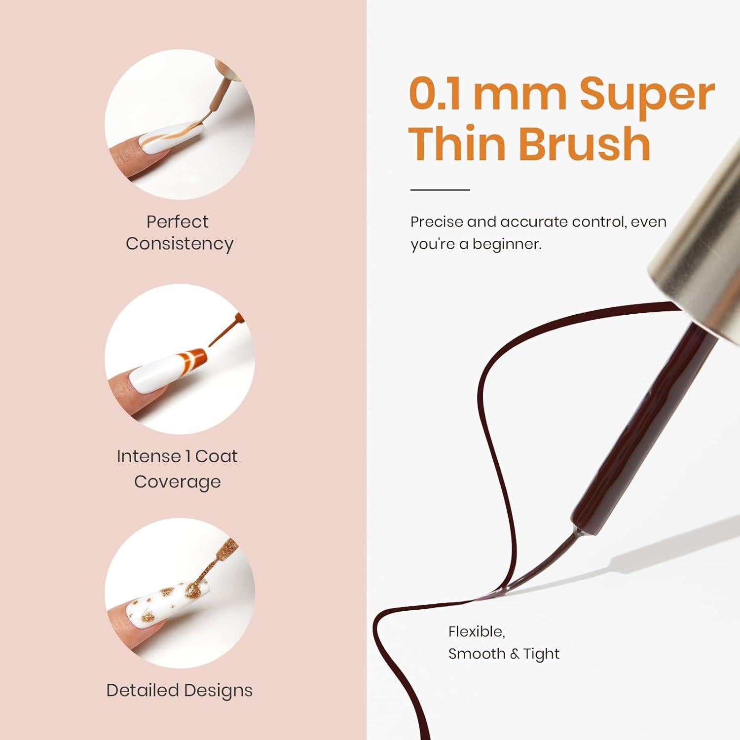 Set de Esmalte de Uñas en Gel Beetles - 6 Colores Artísticos