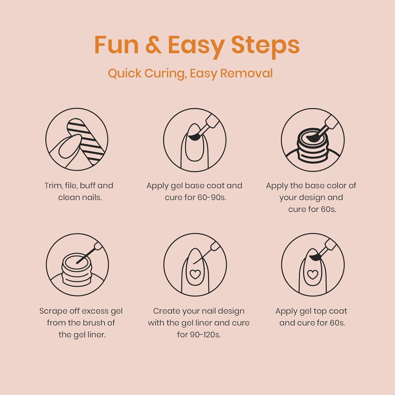 Set de Esmalte de Uñas en Gel Beetles - 6 Colores Artísticos