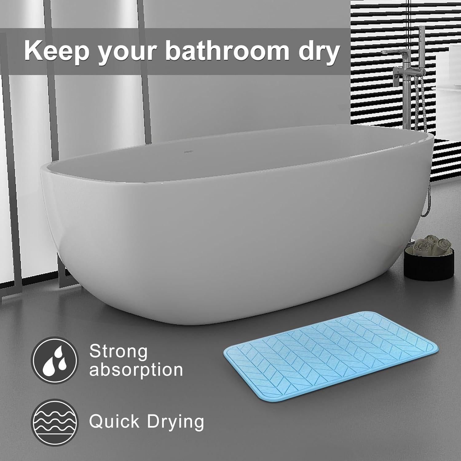 Paquete de 2 Tapetes de Tierra de Diatomeas JUERLEN 61x41cm Azul