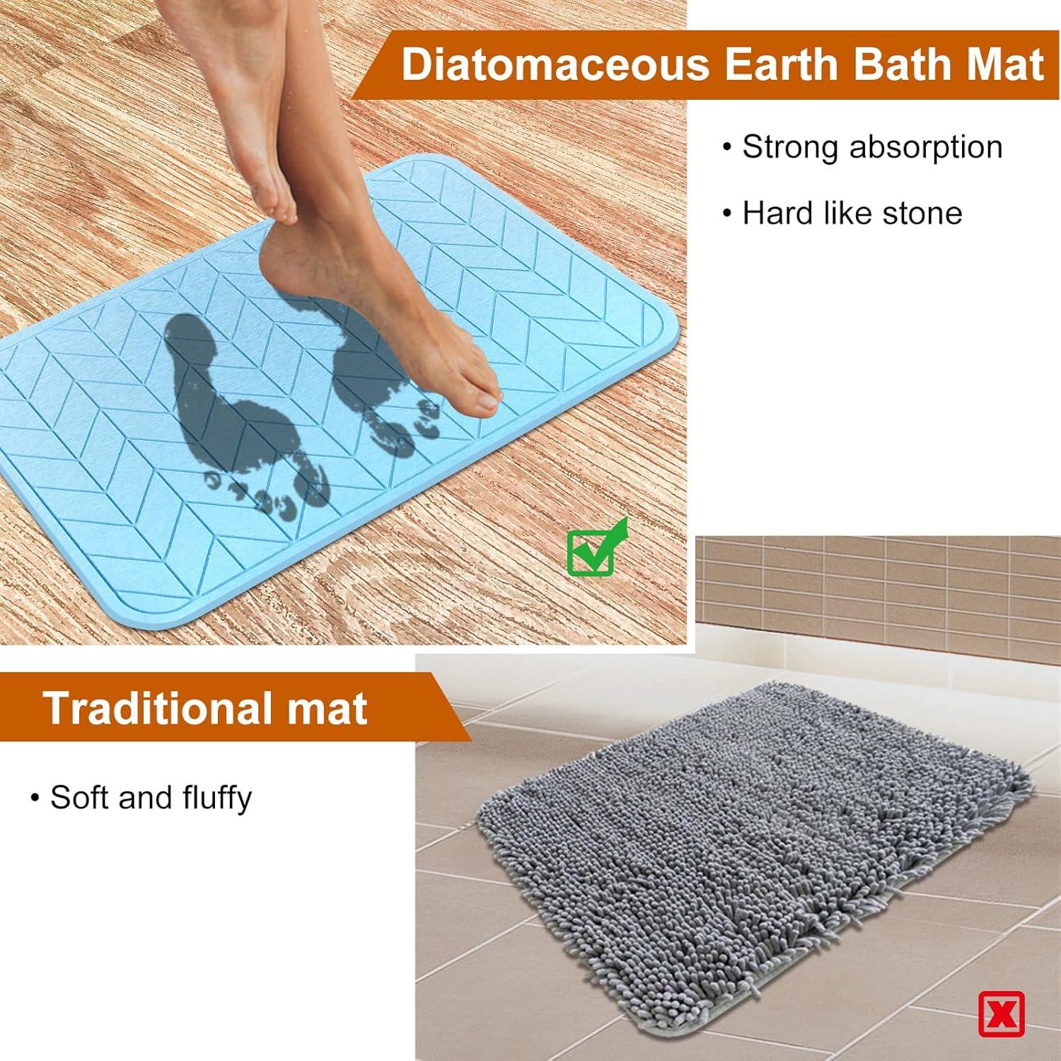 Paquete de 2 Tapetes de Tierra de Diatomeas JUERLEN 61x41cm Azul