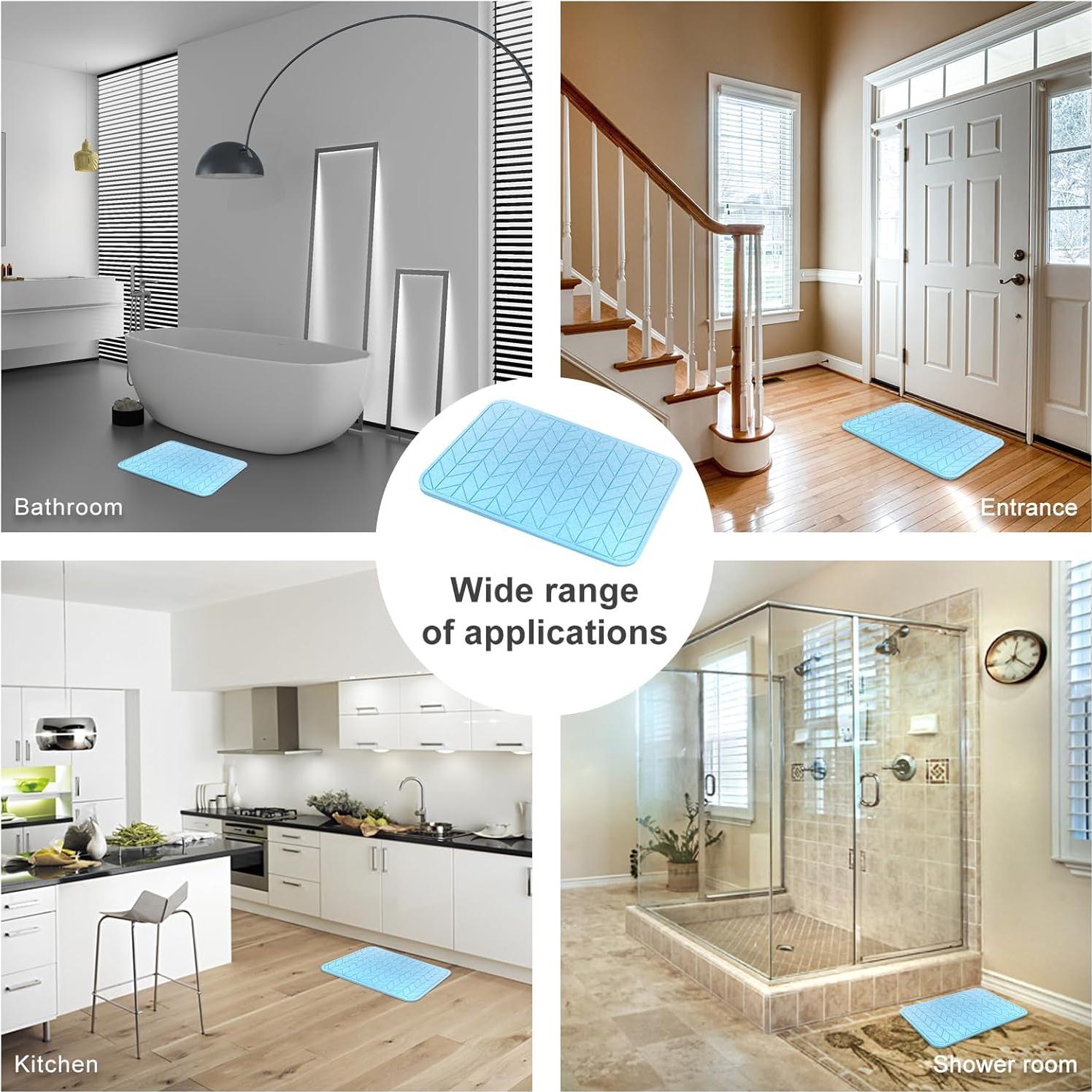 Paquete de 2 Tapetes de Tierra de Diatomeas JUERLEN 61x41cm Azul