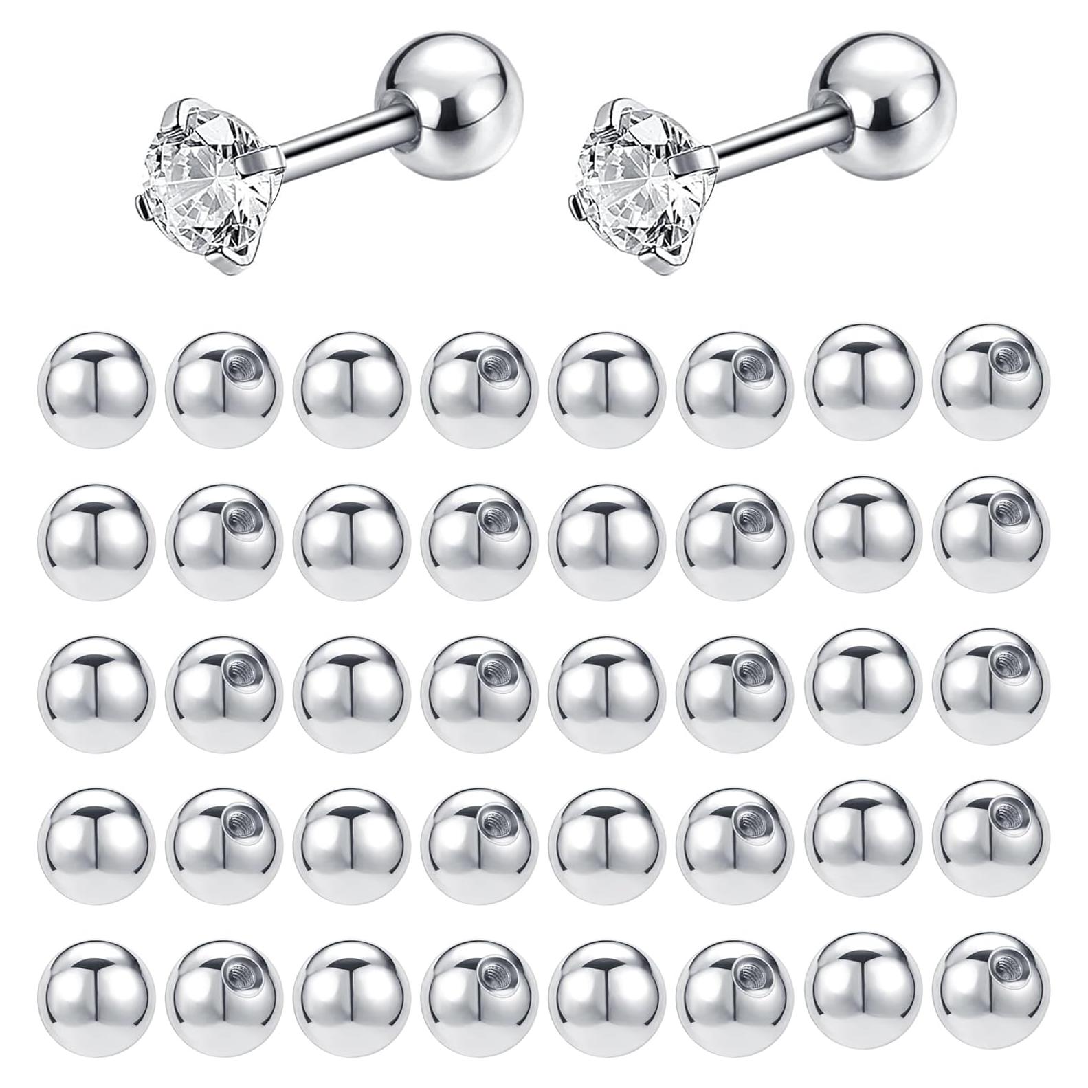 Soportes de Pendientes de Acero Inoxidable AOEDEJ 20 Pares 1.0mm