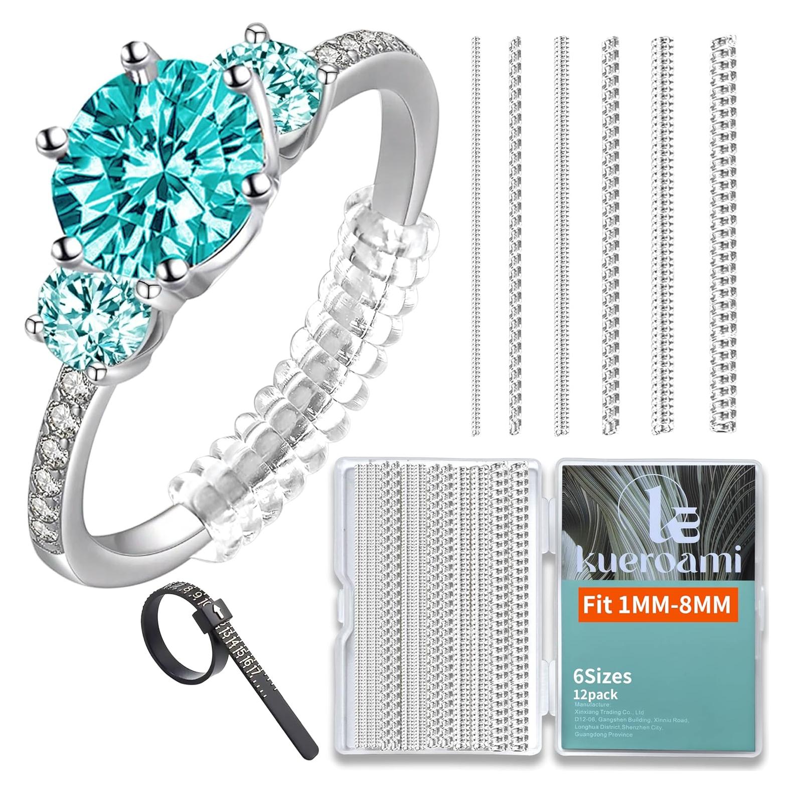 Ajustador de Tamaño de Anillo Kueroami - 12 Piezas Transparentes