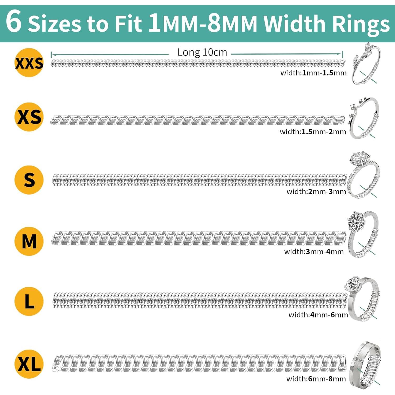 Ajustador de Tamaño de Anillo Kueroami - 12 Piezas Transparentes