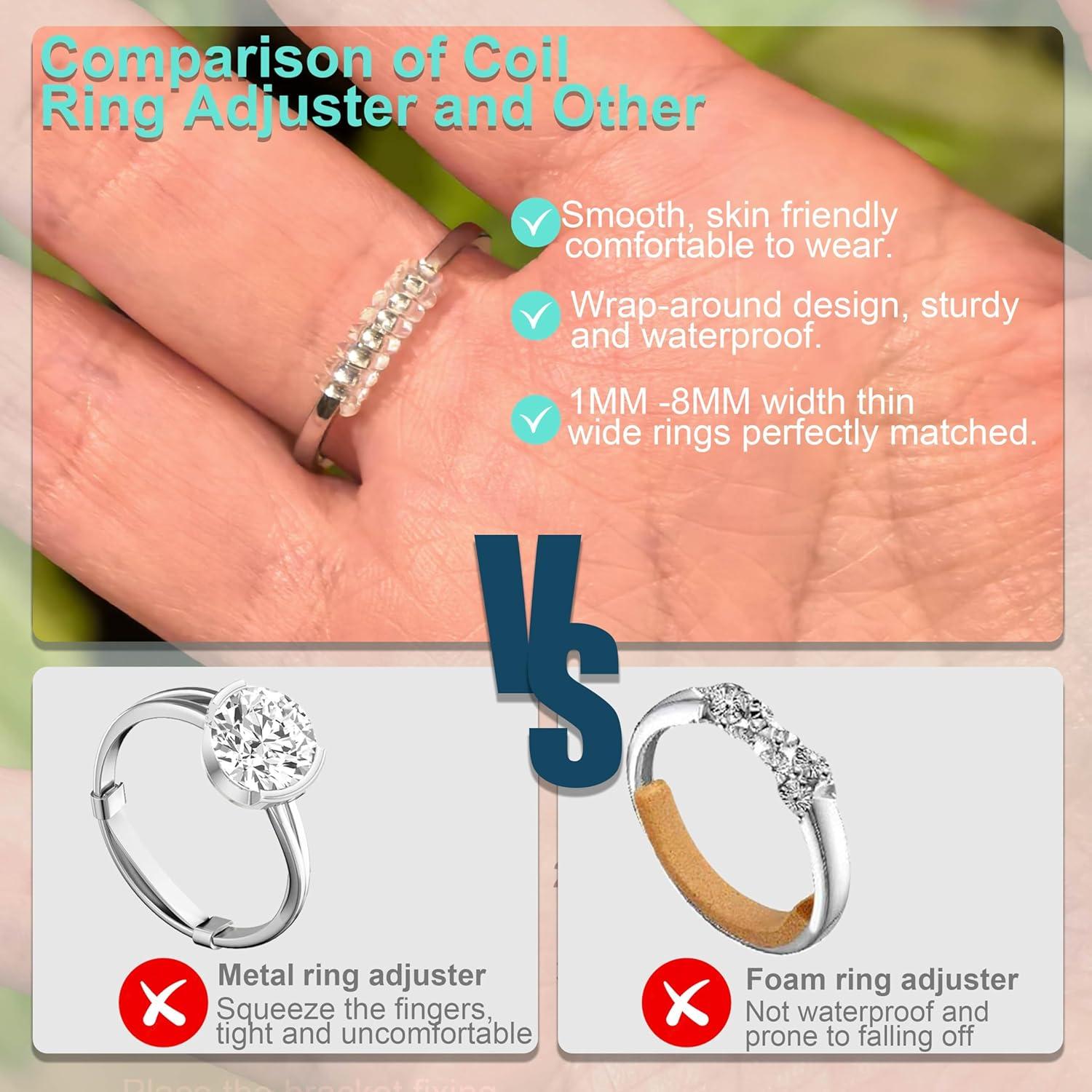 Ajustador de Tamaño de Anillo Kueroami - 12 Piezas Transparentes