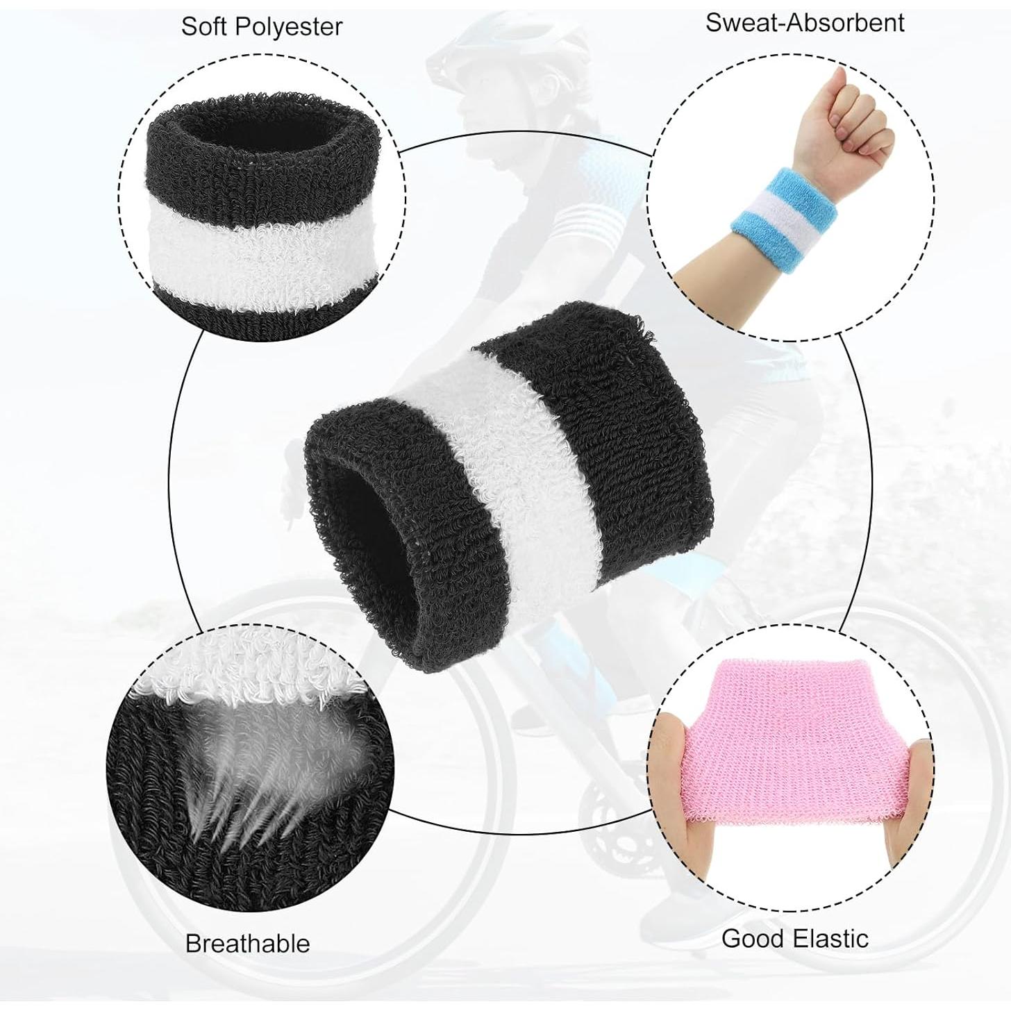 Pulseras Deportivas MECCANIXITY 12 Pcs Banda de Sudor Unisex