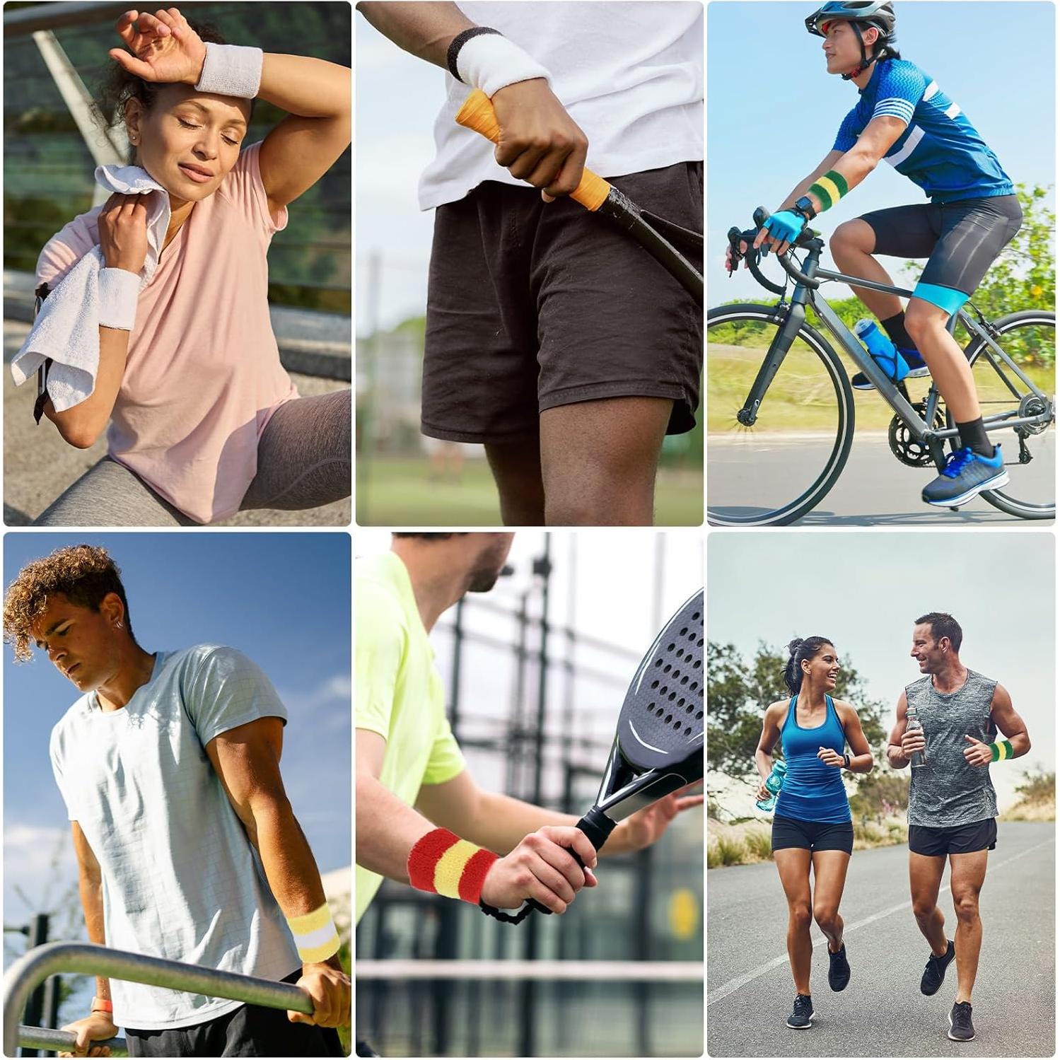 Pulseras Deportivas MECCANIXITY 12 Pcs Banda de Sudor Unisex