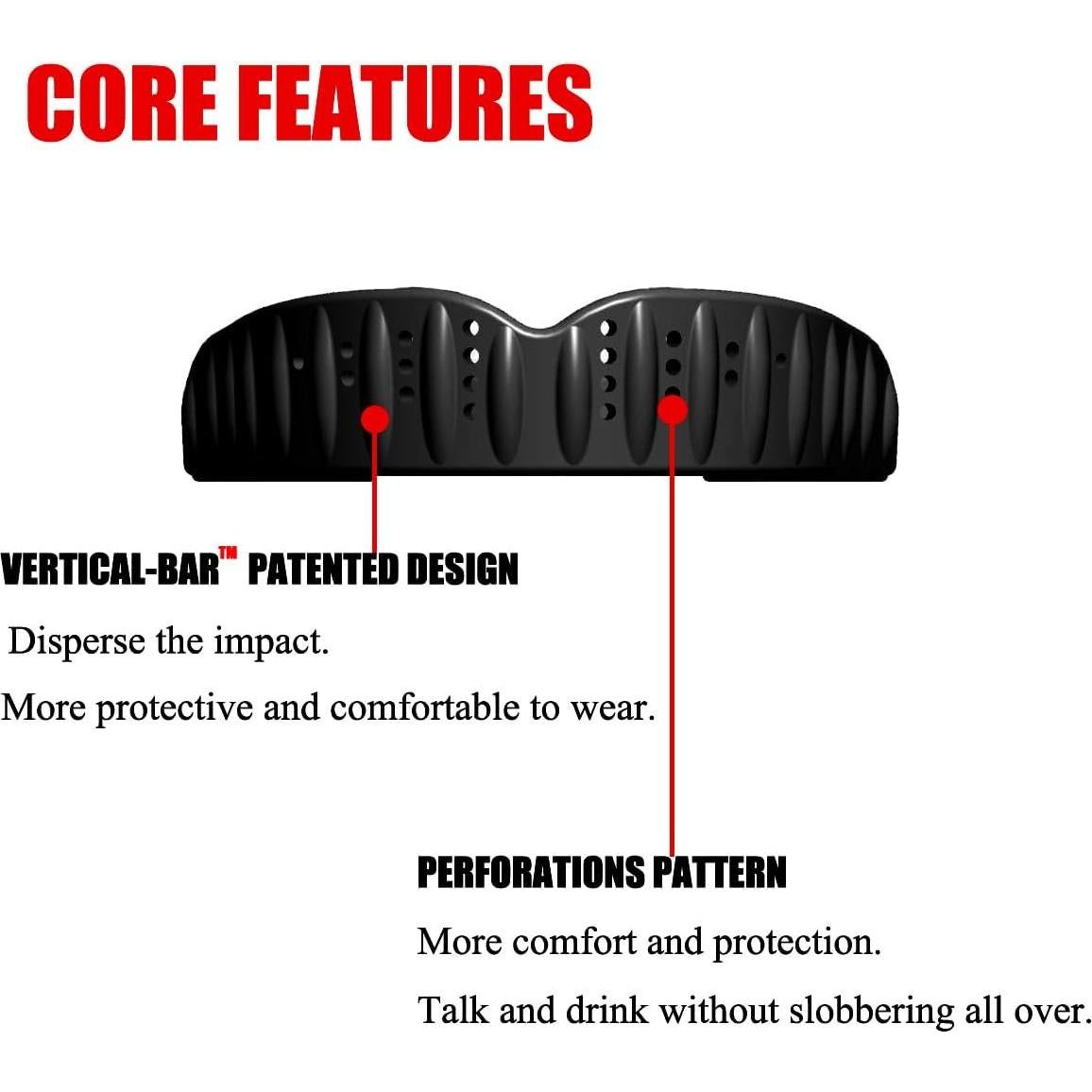Protector Bucal Deportivo Gelfort para Fútbol y Boxeo - Negro