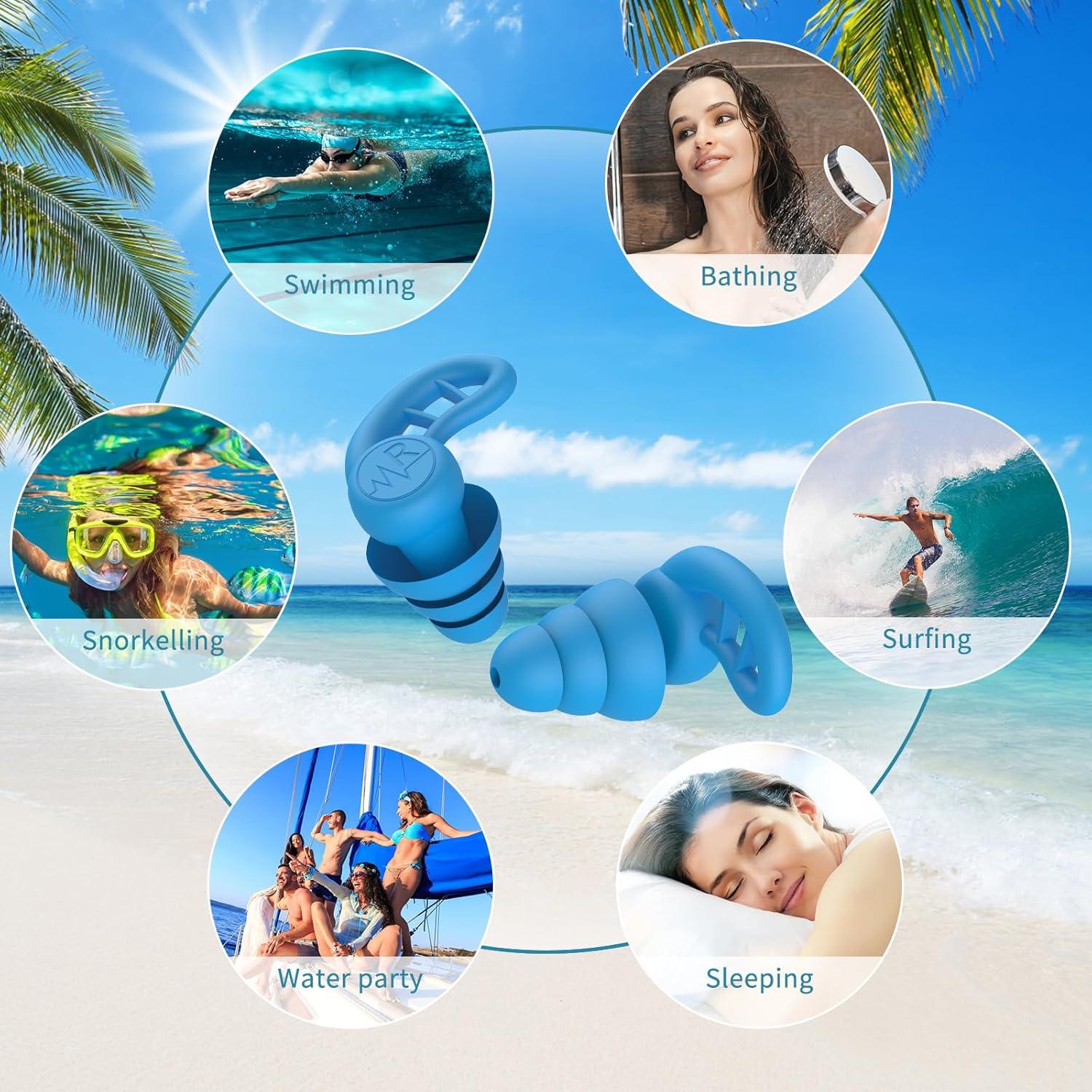 Tapones para Oídos de Silicona SELBATON - 4 Pares Reutilizables