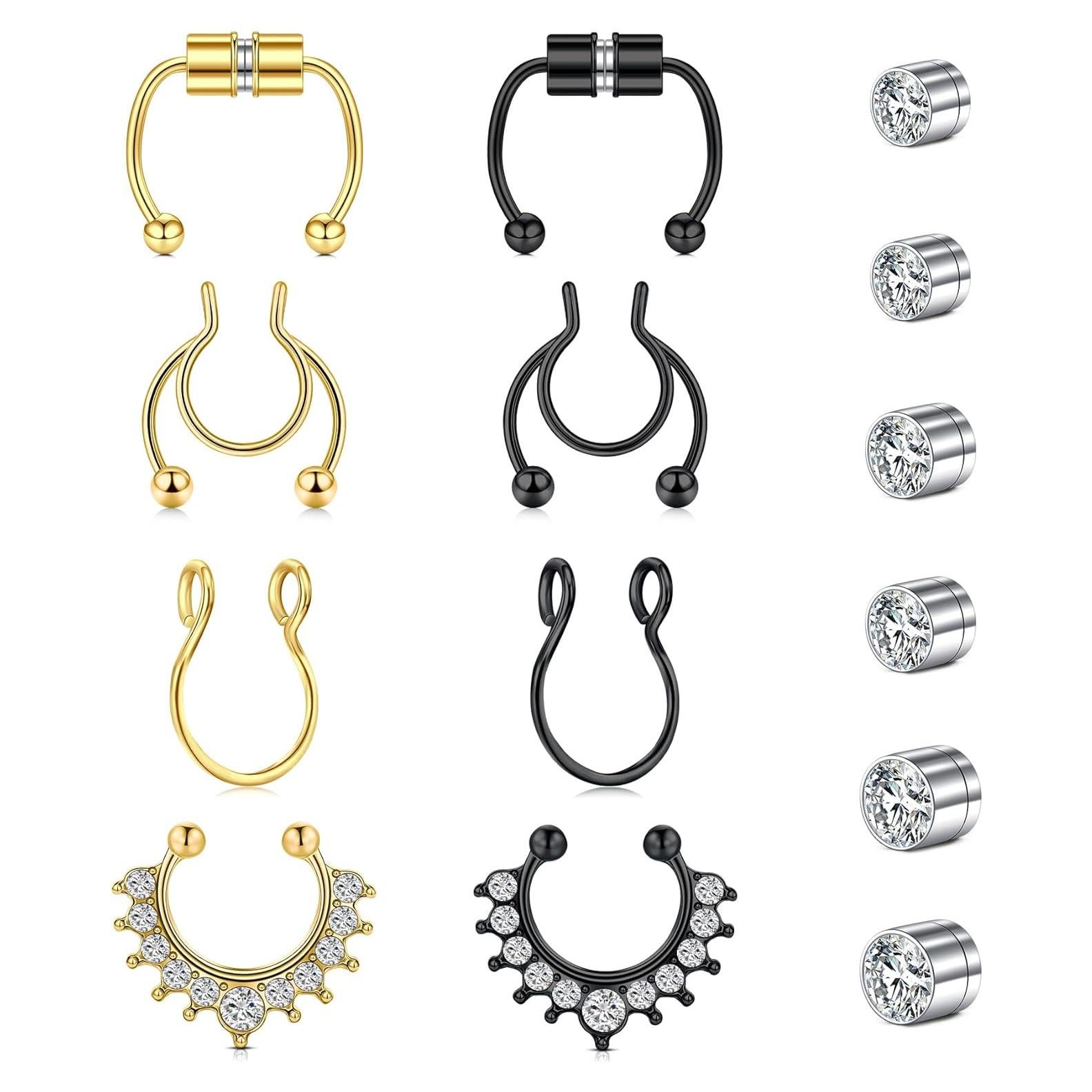 Anillo de Nariz Falso VCMART Septum Clip On Acero Inoxidable