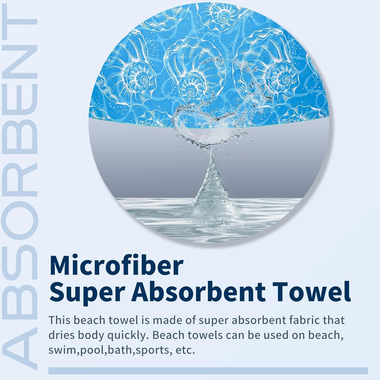 Toallas de Playa Microfibra Gomust 2 Paquete 180x81cm Secado Rápido