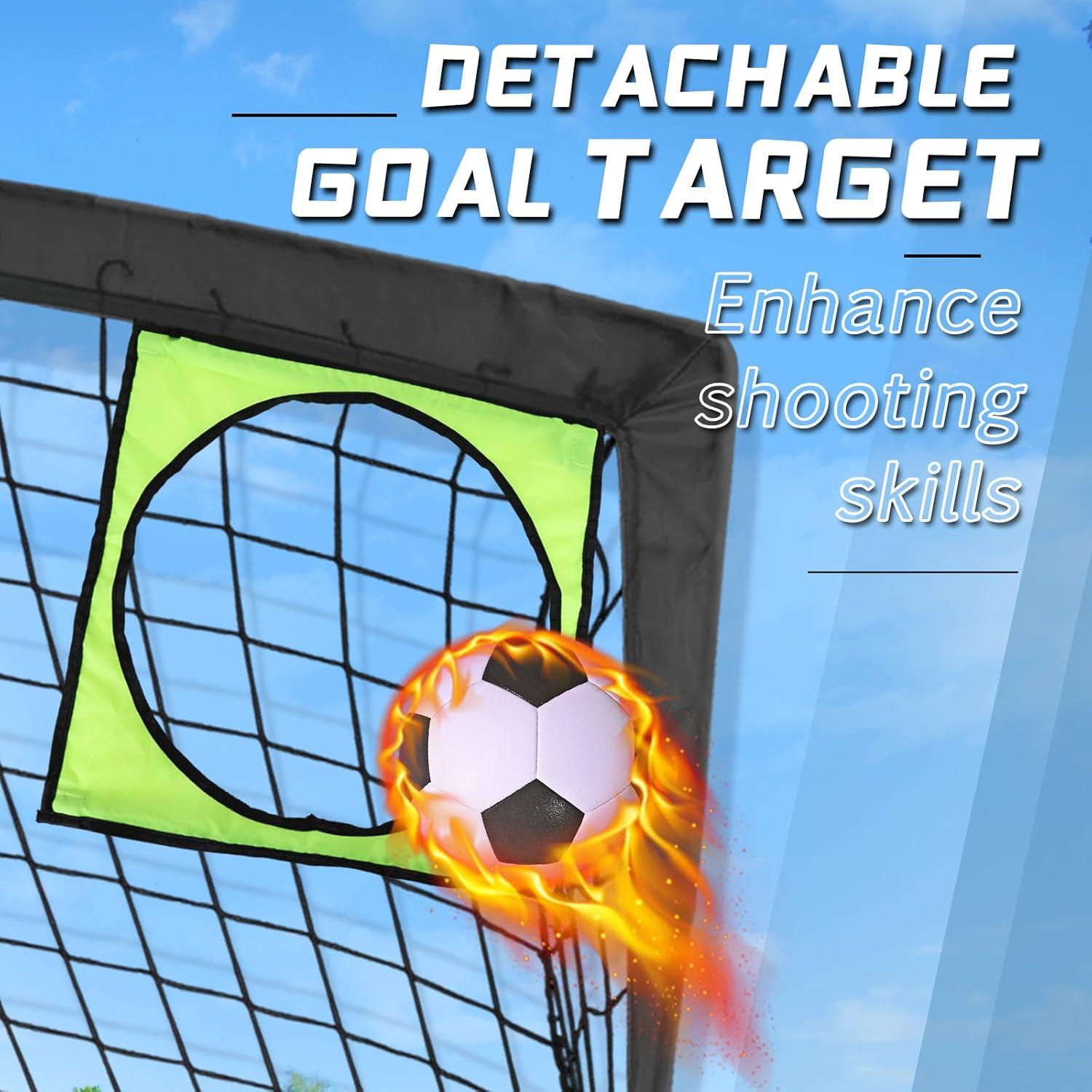 Portería de Fútbol Portátil Hazacl 6x4 FT con Balón y Accesorios