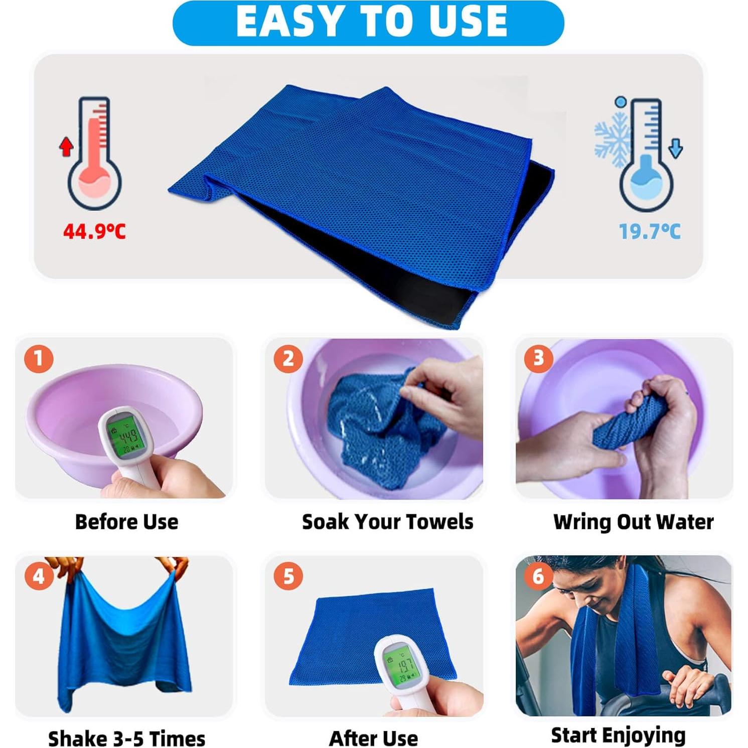 Toalla Enfriadora AWOWZ Microfibra 10 Unidades 32x12 cm