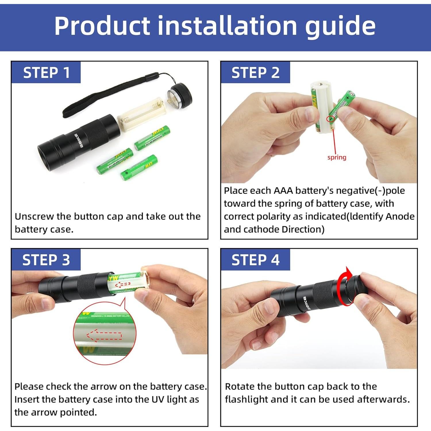 Linterna UV Beike Mini Portátil 12 LED para Detección de Manchas