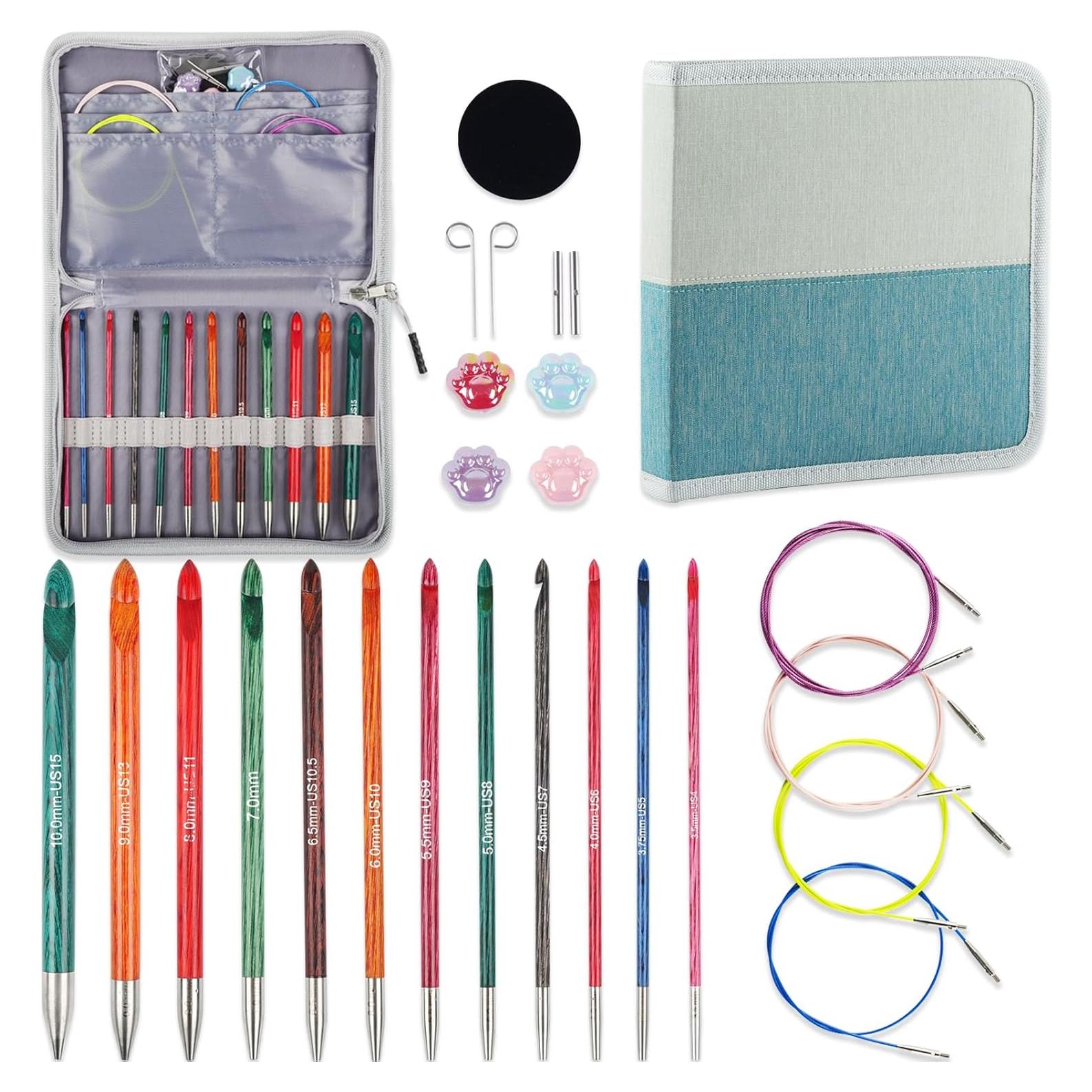 Juego de Ganchillos Tunisios Svartur 3mm-10mm Madera Sándalo