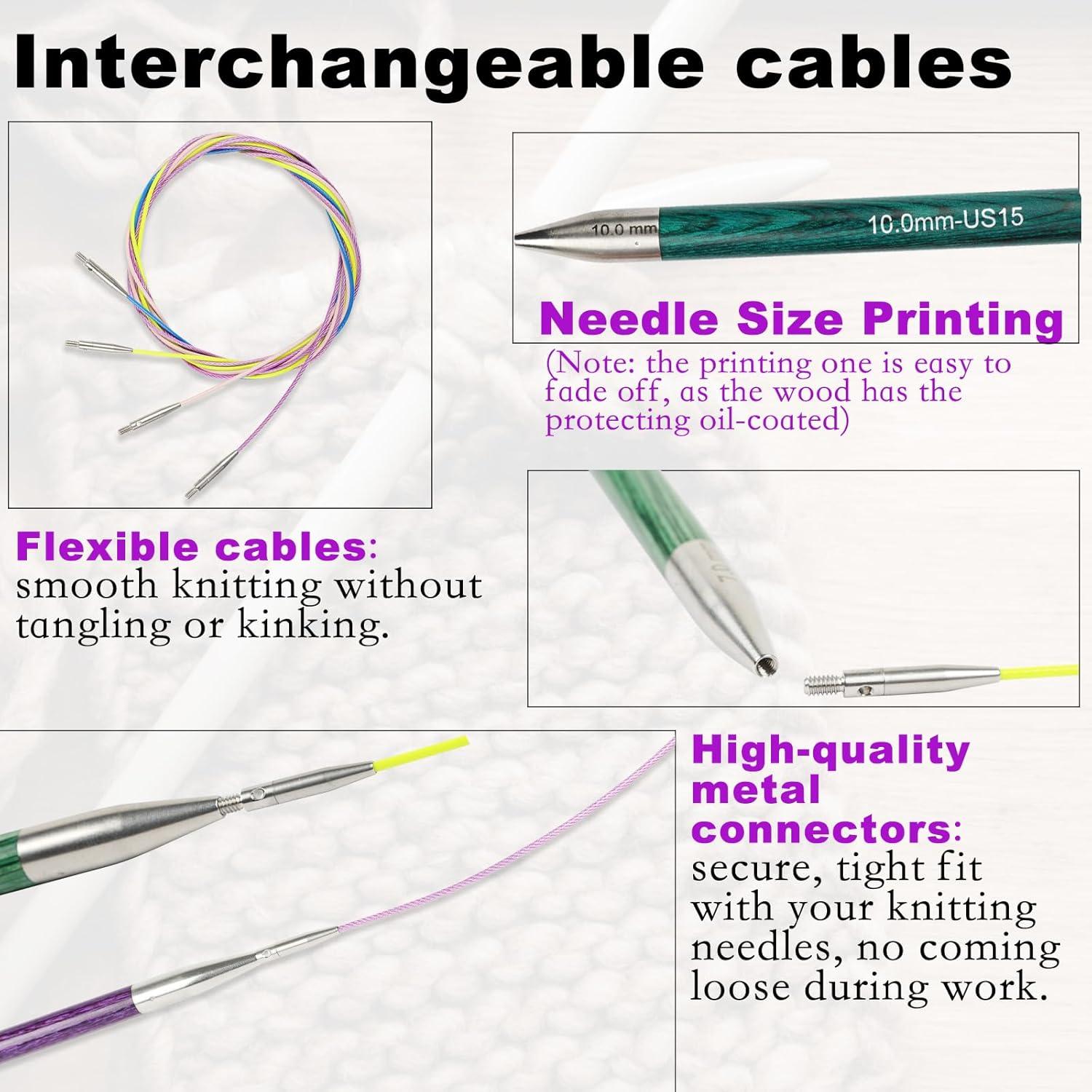 Juego de Ganchillos Tunisios Svartur 3mm-10mm Madera Sándalo