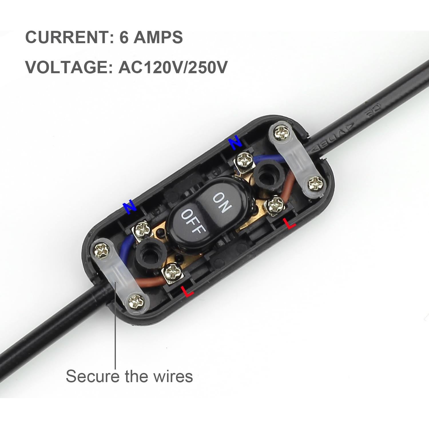 Paquete de 2 Interruptores de Cable GOWEEWON 6A 250V