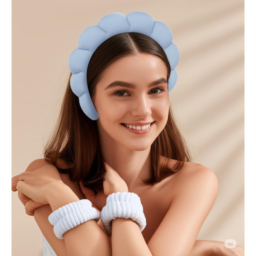 Diadema de Spa Azul Claro Foshan - Cuidado Facial y Belleza