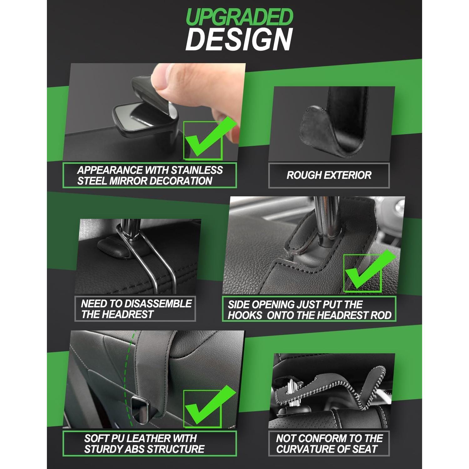 Ganchos para Reposacabezas Teoenix - Paquete de 2, Negro