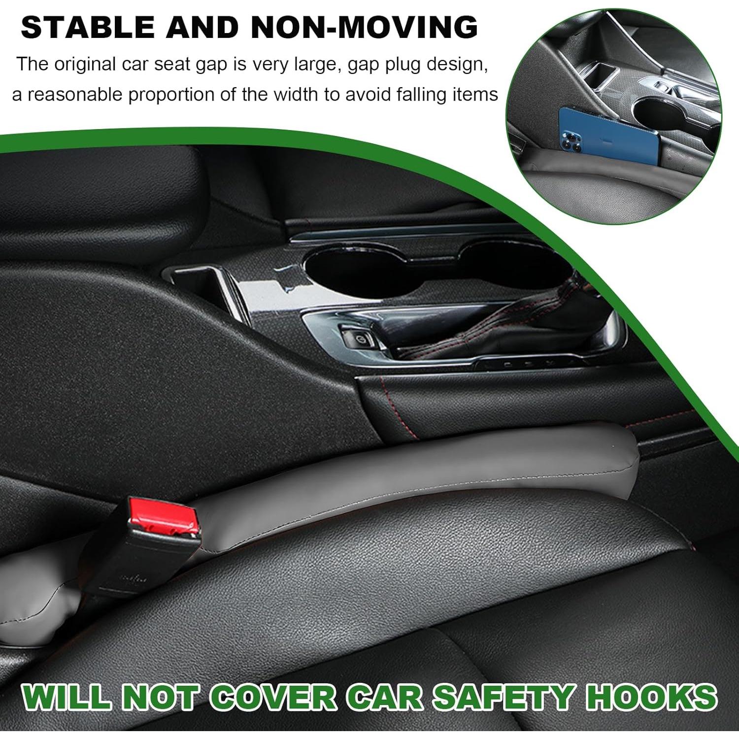 Relleno de Espacio entre Asientos de Cuero SHMZK 2 PCS Negro