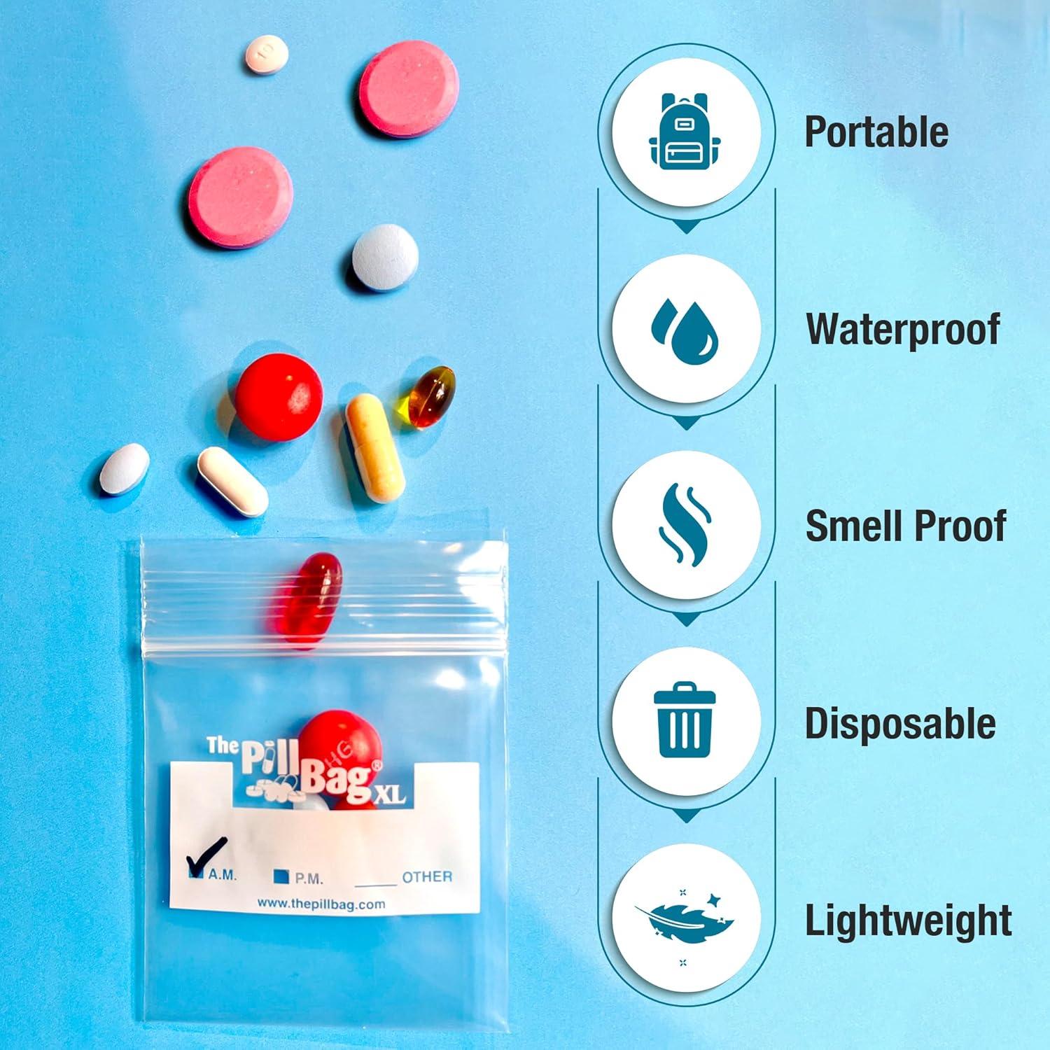 Organizador de Pastillas Reutilizable XL 100 Unidades con Etiquetas AM/PM